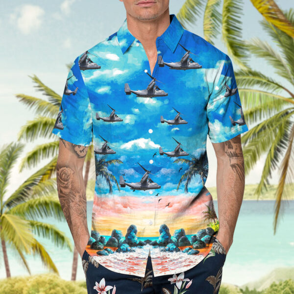 Bell Boeing CV-22B Osprey United States US Air Force (USAF) Hawaiian Shirt Bell Boeing CV-22B Osprey United States US Air Force (USAF) Hawaiian Shirt