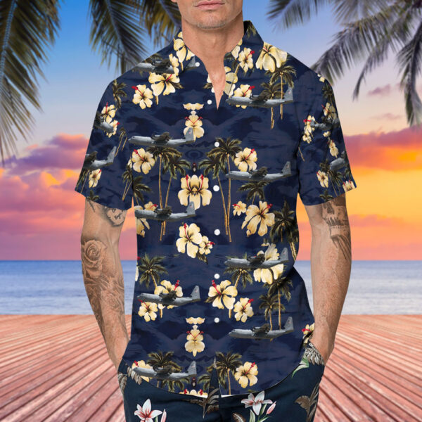 Lockheed Martin C-130J-30 Hercules United States US Air Force (USAF) Hawaiian Shirt Lockheed Martin C-130J-30 Hercules United States US Air Force (USAF) Hawaiian Shirt