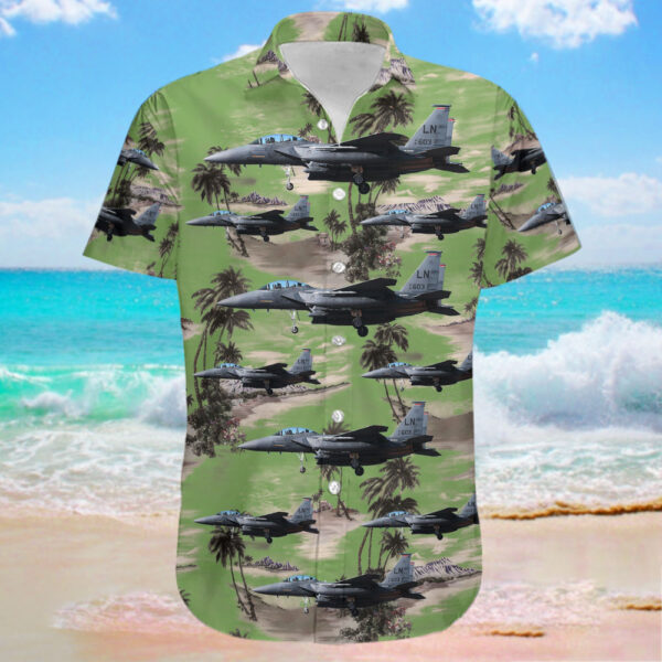 McDonnell Douglas F-15E Strike Eagle United States US Air Force (USAF) Hawaiian Shirt McDonnell Douglas F-15E Strike Eagle United States US Air Force (USAF) Hawaiian Shirt