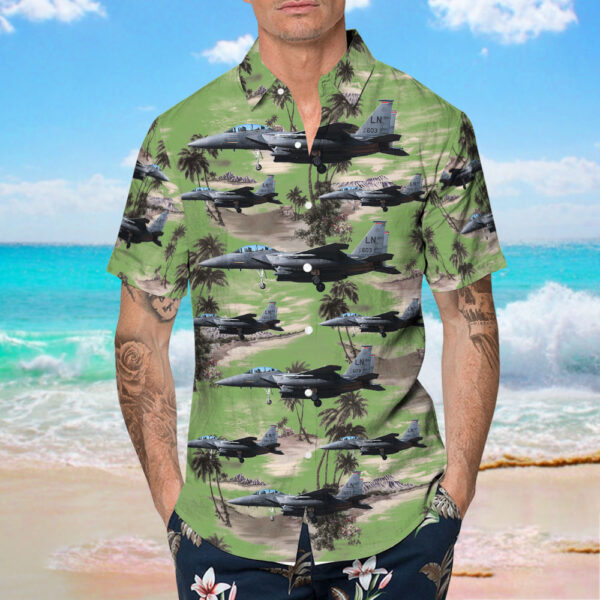 McDonnell Douglas F-15E Strike Eagle United States US Air Force (USAF) Hawaiian Shirt McDonnell Douglas F-15E Strike Eagle United States US Air Force (USAF) Hawaiian Shirt