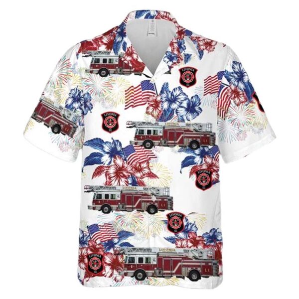Livonia Fire & Rescue Michigan 4th Of July Hawaiian Shirt For Men And Women