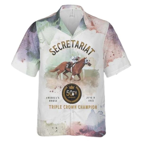Secretariat 50th Anniversary Triple Crown Win Hawaiian Shirt Man
