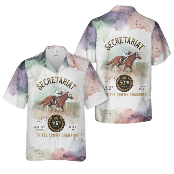 Secretariat 50th Anniversary Triple Crown Win Hawaiian Shirt Man