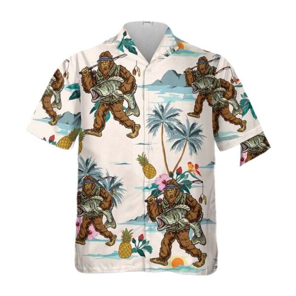 Tropical Bigfoot Largemouth Bass Fishing Cheap Hawaiian Shirt Tropical Bigfoot Largemouth Bass Fishing Cheap Hawaiian Shirt