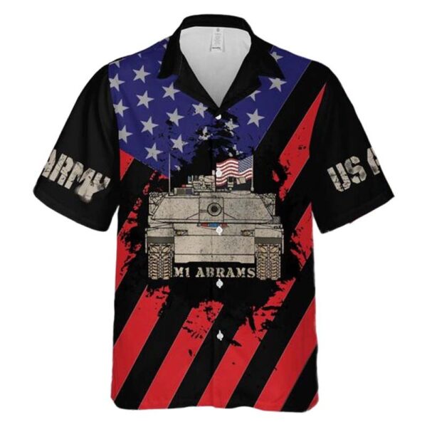 US Army M1 Abrams Tank Flying USA Flag 4th Of July Hawaiian Shirt Outfit