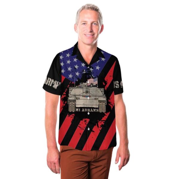 US Army M1 Abrams Tank Flying USA Flag 4th Of July Hawaiian Shirt Outfit