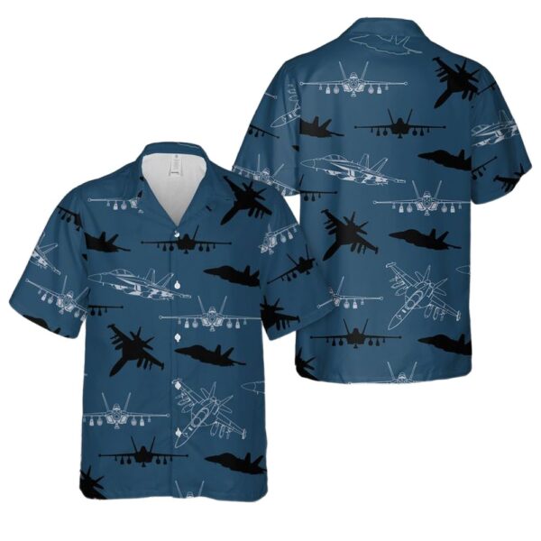 US Navy Boeing EA-18G Growler Aircraft Silhouettes Hawaiian Shirt For Men And Women US Navy Boeing EA-18G Growler Aircraft Silhouettes Hawaiian Shirt For Men And Women