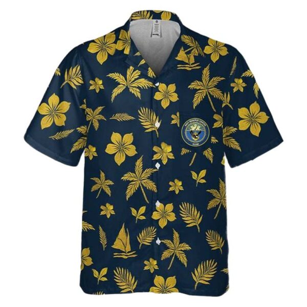 US Navy Reserve Center Guam Pocket Aloha Hawaiian Shirt US Navy Reserve Center Guam Pocket Aloha Hawaiian Shirt