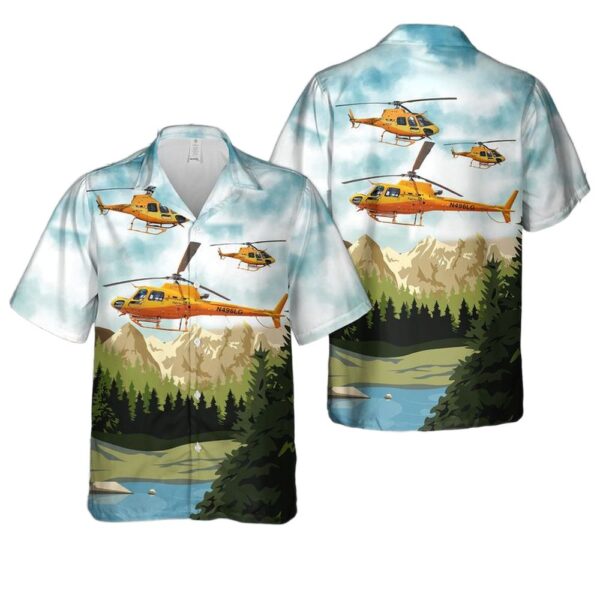 Flight For Life Colorado N491LG Helicopter Button Up Hawaiian Shirt
