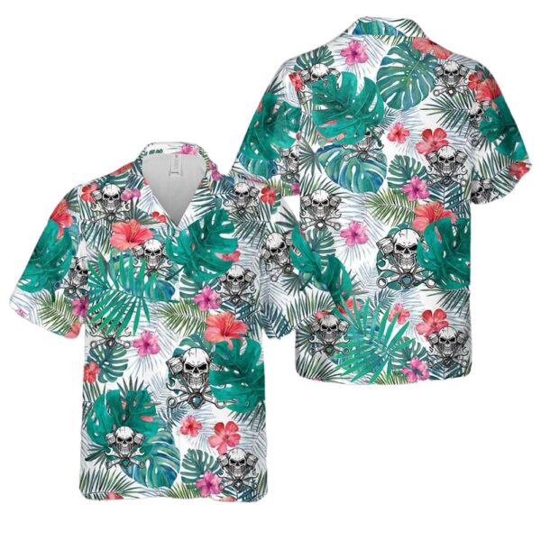 Skull Mechanic Hawaiian Shirt Man Skull Mechanic Hawaiian Shirt Man