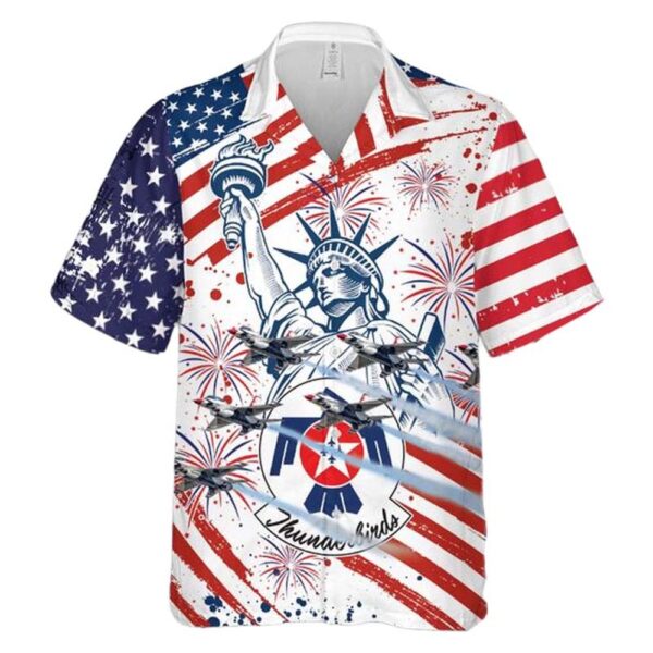 US Air Force Thunderbirds 4th Of July Aloha Hawaiian Shirt US Air Force Thunderbirds 4th Of July Aloha Hawaiian Shirt