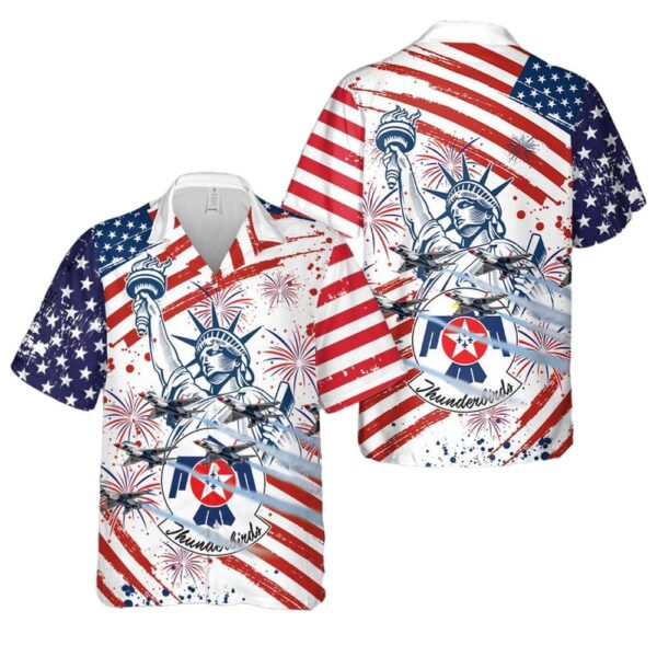 US Air Force Thunderbirds 4th Of July Aloha Hawaiian Shirt US Air Force Thunderbirds 4th Of July Aloha Hawaiian Shirt
