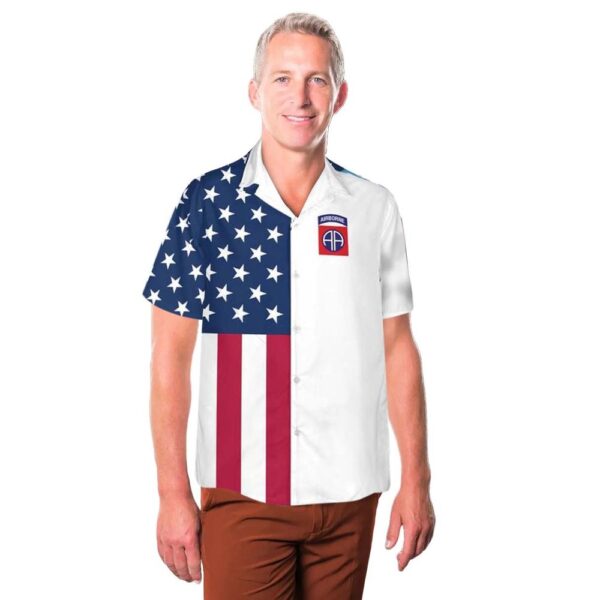 US Army 82nd Airborne Division 4th Of July Button Up Hawaiian Shirt US Army 82nd Airborne Division 4th Of July Button Up Hawaiian Shirt