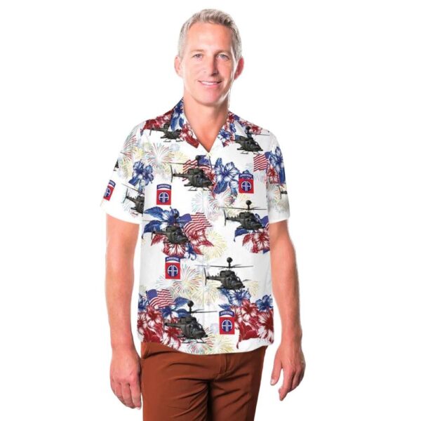 Us Army 82nd Airborne Oh-58d Kiowa Warrior 4th Of July Hawaiian Shirt Man Us Army 82nd Airborne Oh-58d Kiowa Warrior 4th Of July Hawaiian Shirt Man