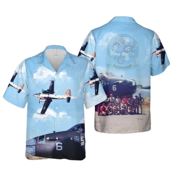US Navy Patrol Squadron Four (VP-4) CAC6 Button Up Hawaiian Shirt US Navy Patrol Squadron Four (VP-4) CAC6 Button Up Hawaiian Shirt