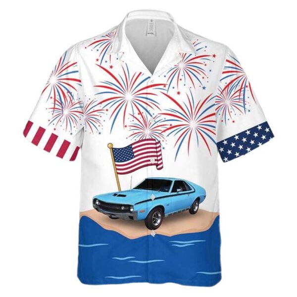 1970 AMC AMX 4th Of July Cheap Hawaiian Shirt 1970 AMC AMX 4th Of July Cheap Hawaiian Shirt