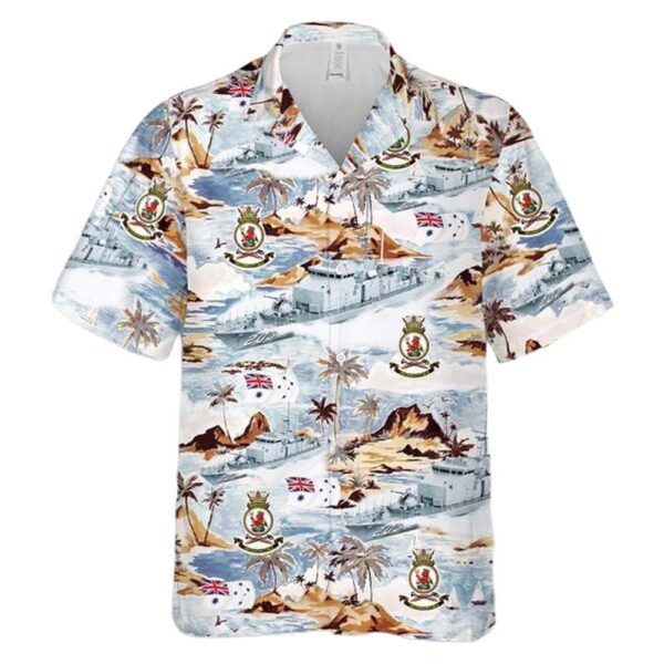 Royal Australian Navy HMAS Fremantle (FCPB 203) Fremantle-class patrol boat Australian White Ensign Hawaiian Shirt Outfit Royal Australian Navy HMAS Fremantle (FCPB 203) Fremantle-class patrol boat Australian White Ensign Hawaiian Shirt Outfit