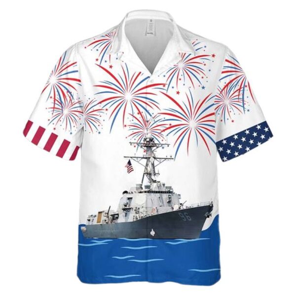US Navy USS Bainbridge (DDG-96) 4th Of July Cheap Hawaiian Shirt US Navy USS Bainbridge (DDG-96) 4th Of July Cheap Hawaiian Shirt