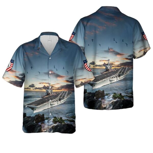 US Navy USS Ranger (CV-61) Hawaiian Shirt For Men And Women US Navy USS Ranger (CV-61) Hawaiian Shirt For Men And Women