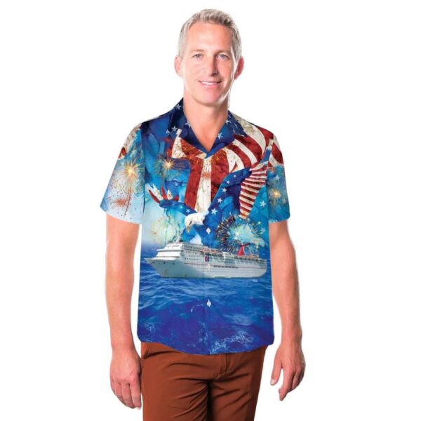 Carnival Cruise Line Carnival Inspiration 4th Of July Button Up Hawaiian Shirt