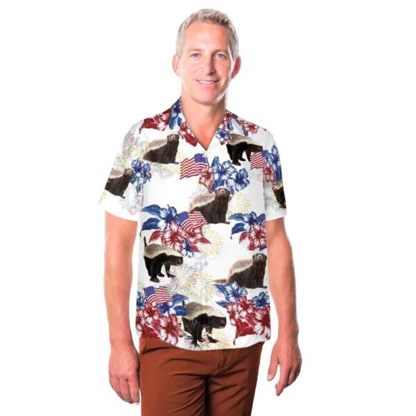 Honey Badger 4th Of July Hawaiian Shirt For Men And Women Honey Badger 4th Of July Hawaiian Shirt For Men And Women