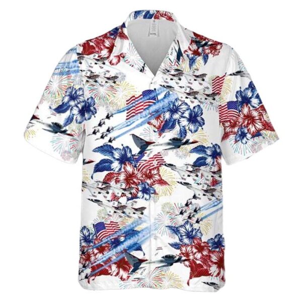 US Air Force Thunderbirds Red White And Blue 4th Of July Aloha Hawaiian Shirt US Air Force Thunderbirds Red White And Blue 4th Of July Aloha Hawaiian Shirt