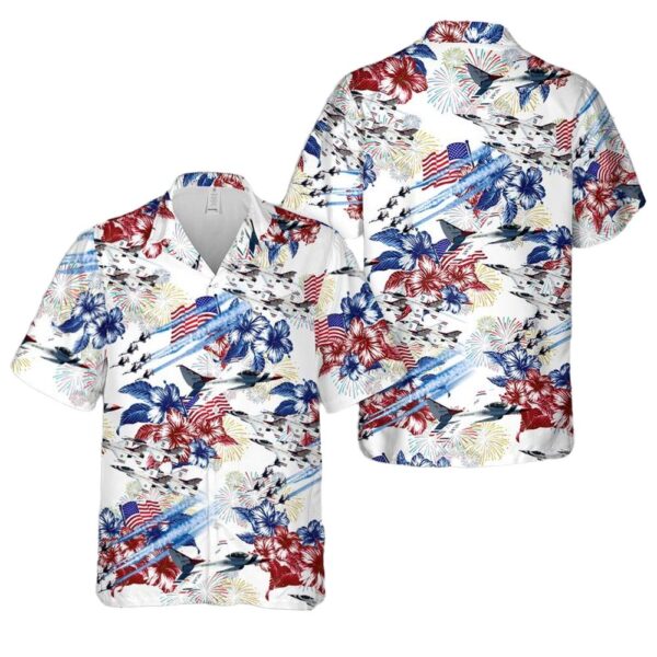 US Air Force Thunderbirds Red White And Blue 4th Of July Aloha Hawaiian Shirt US Air Force Thunderbirds Red White And Blue 4th Of July Aloha Hawaiian Shirt