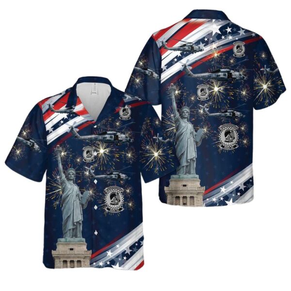 US Navy Helicopter Maritime Strike Four Six (HSM-46) Grandmasters MH-60R Seahawk 4th Of July Aloha Hawaiian Shirt US Navy Helicopter Maritime Strike Four Six (HSM-46) Grandmasters MH-60R Seahawk 4th Of July Aloha Hawaiian Shirt