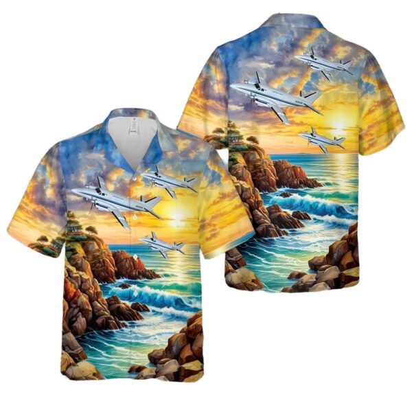 Beech 99 Ameriflight cargo freight carrier airplane Button Up Hawaiian Shirt