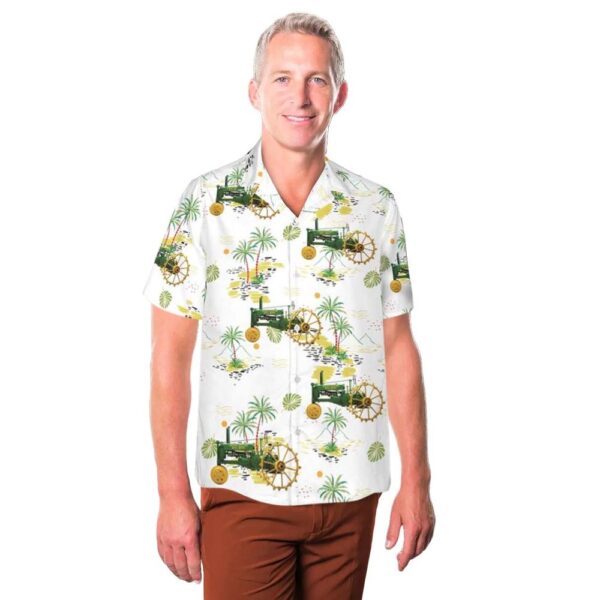 John Deere B (1935-1938) Tractor Hawaiian Shirt Man John Deere B (1935-1938) Tractor Hawaiian Shirt Man