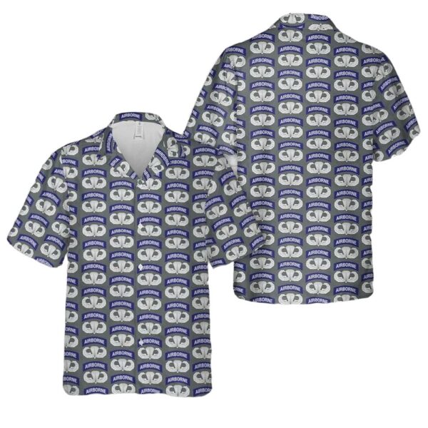 US Airborne Parachutist Wings with Jump Wings Button Up Hawaiian Shirt US Airborne Parachutist Wings with Jump Wings Button Up Hawaiian Shirt