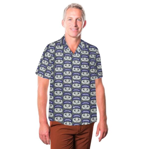 US Airborne Parachutist Wings with Jump Wings Button Up Hawaiian Shirt US Airborne Parachutist Wings with Jump Wings Button Up Hawaiian Shirt