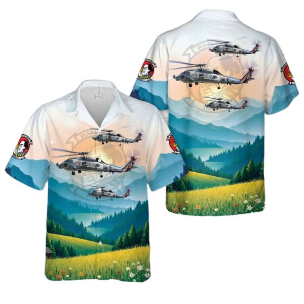 US Navy Helicopter Maritime Strike Squadron Five One (HSM-51) Warlords Sikorsky MH-60R ‘Seahawk’ 167016 Hawaiian Shirt Outfit US Navy Helicopter Maritime Strike Squadron Five One (HSM-51) Warlords Sikorsky MH-60R ‘Seahawk’ 167016 Hawaiian Shirt Outfit
