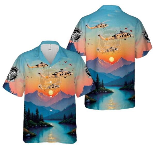 US Navy HSC-22 HSC-22 Sikorsky UH-60A Blackhawk Aloha Hawaiian Shirt