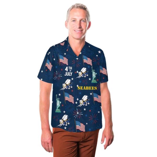 US Navy Seabees 4th Of July Hawaiian Shirt Outfit US Navy Seabees 4th Of July Hawaiian Shirt Outfit