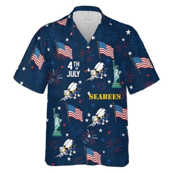 US Navy Seabees 4th Of July Hawaiian Shirt Outfit US Navy Seabees 4th Of July Hawaiian Shirt Outfit
