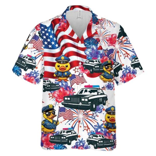 Police Cars Ducks 4th Of July Hawaiian Shirt Outfit