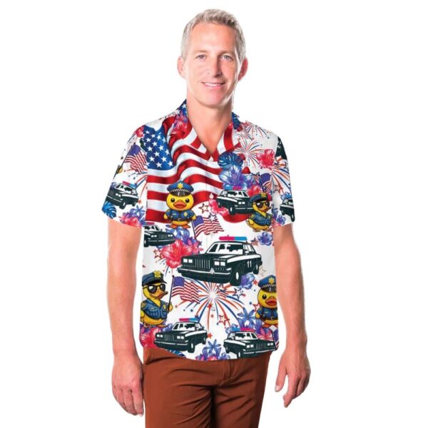 Police Cars Ducks 4th Of July Hawaiian Shirt Outfit