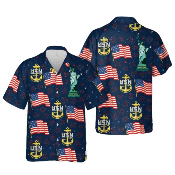 US Navy Chief Petty Officer (CPO) 4th Of July Aloha Hawaiian Shirt US Navy Chief Petty Officer (CPO) 4th Of July Aloha Hawaiian Shirt