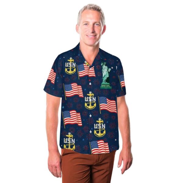US Navy Senior Chief Petty Officer (SCPO) 4th Of July Cheap Hawaiian Shirt