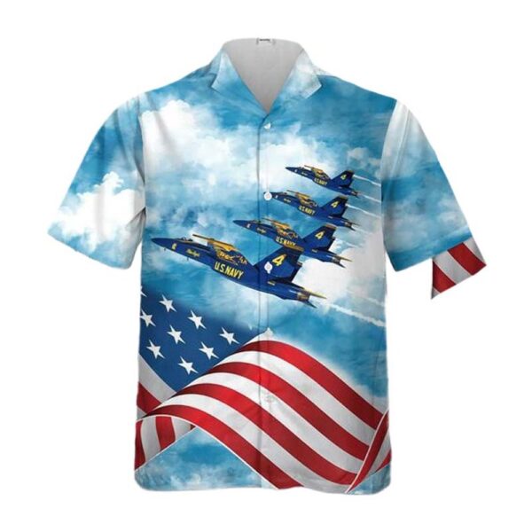 US Navy Blue Angels #4 F-A-18C Hawaiian Shirt Man US Navy Blue Angels #4 F-A-18C Hawaiian Shirt Man