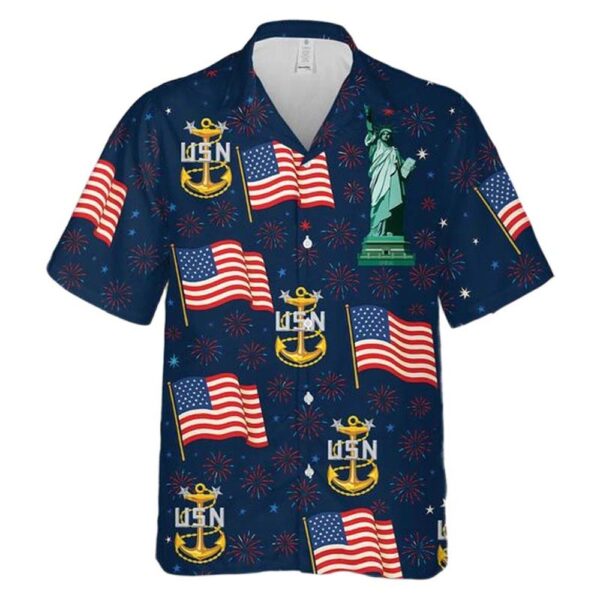 US Navy Master Chief Petty Officer (MCPO) 4th Of July Hawaiian Shirt Cheap US Navy Master Chief Petty Officer (MCPO) 4th Of July Hawaiian Shirt Cheap