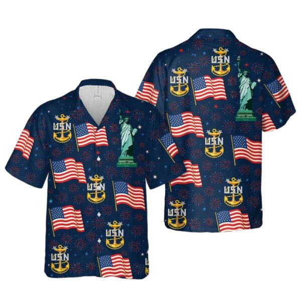 US Navy Master Chief Petty Officer (MCPO) 4th Of July Hawaiian Shirt Cheap US Navy Master Chief Petty Officer (MCPO) 4th Of July Hawaiian Shirt Cheap