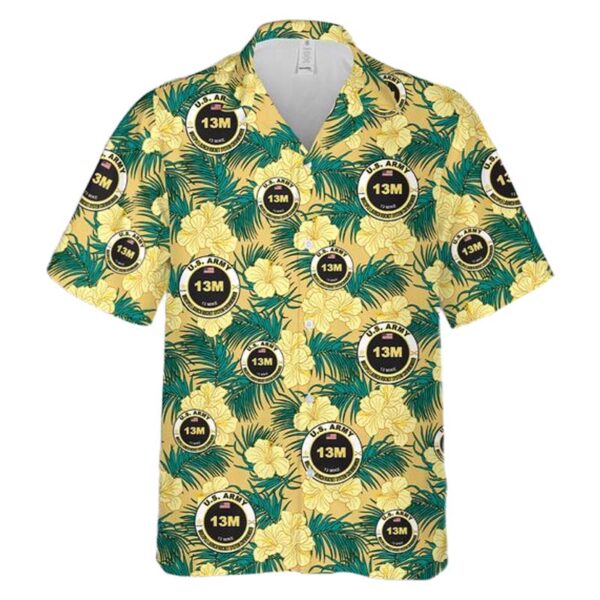 US Army 13M Multiple Launch Rocket System Crewmember MOS Hawaiian Shirt Cheap US Army 13M Multiple Launch Rocket System Crewmember MOS Hawaiian Shirt Cheap