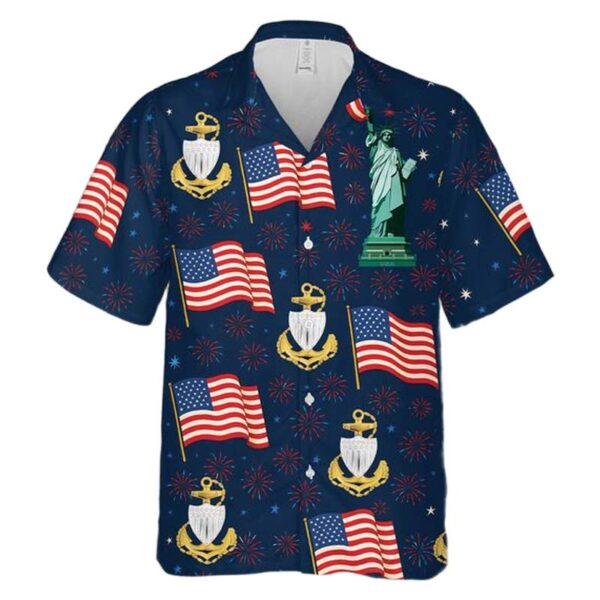 US Coast Guard Chief Petty Officer Hat Badge 4th Of July Aloha Hawaiian Shirt US Coast Guard Chief Petty Officer Hat Badge 4th Of July Aloha Hawaiian Shirt