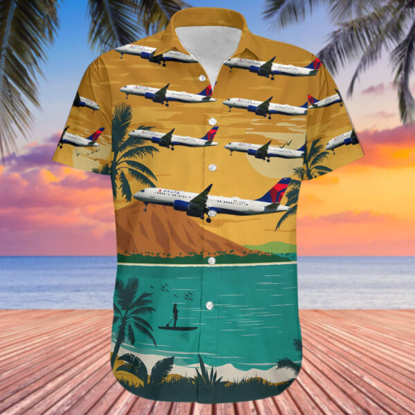 Airbus A220-371 Delta Air Lines Hawaiian Shirt Airbus A220-371 Delta Air Lines Hawaiian Shirt