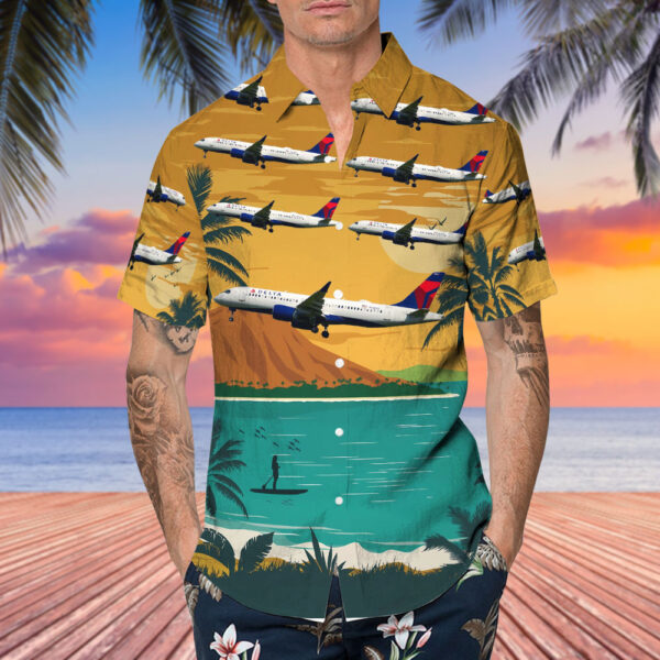 Airbus A220-371 Delta Air Lines Hawaiian Shirt Airbus A220-371 Delta Air Lines Hawaiian Shirt