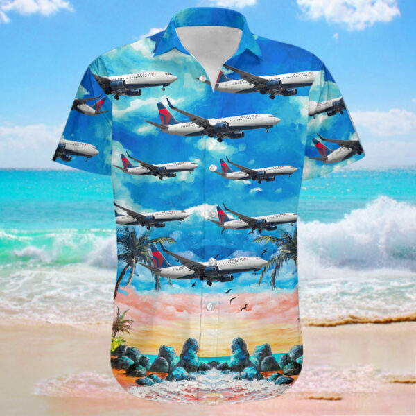 Boeing 737-832 Delta Air Lines Hawaiian Shirt Boeing 737-832 Delta Air Lines Hawaiian Shirt