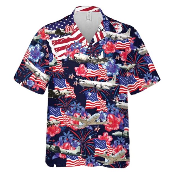 US Navy Lockheed P-3 Orion 4th Of July Aloha Hawaiian Shirt