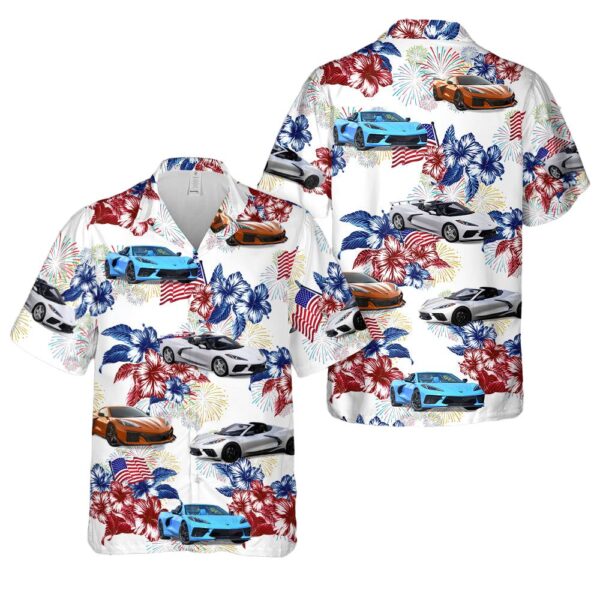 Chevy Corvette C8, 4th Of July Hawaiian Shirt Chevy Corvette C8, 4th Of July Hawaiian Shirt